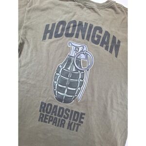 Hoonigan Grenade Roadside Repair Kit Graphic T Shirt Olive Green Mens Size L